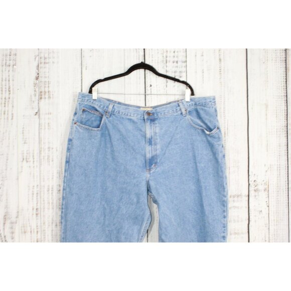 LL Bean Double L Jeans Relaxed Fit Straight Leg Faded Denim Size 46x32 - Picture 2 of 10